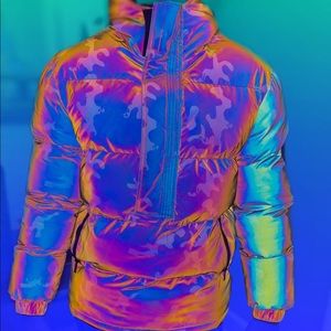Camo Reflective Puffer Jacket
